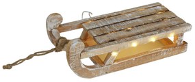 Decorațiune de Crăciun din lemn cu LED, sanie, 32 x 25 x 11 cm