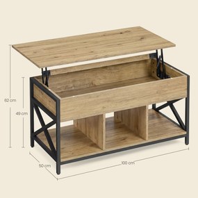 Masuta de cafea TAYLOR ARTISAN cu blat extensibil 100x50 cm