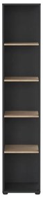 Bibliotecă gri antracit/cu aspect de lemn de stejar 41x205 cm Sign – Tvilum