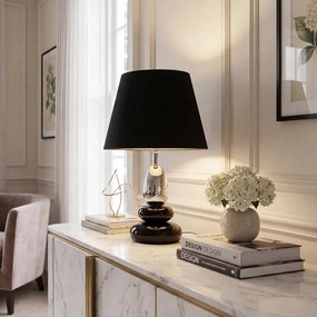 Lampa de masa decorativa STONES OF ZEN 45cm negru argintiu