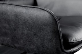 Scaun de bar pivotant Big George, microfibra/ piele antracit