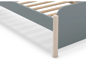 Pat pentru copii verde prăfuit din lemn de pin cu somieră 90x190 cm Enola – Marckeric