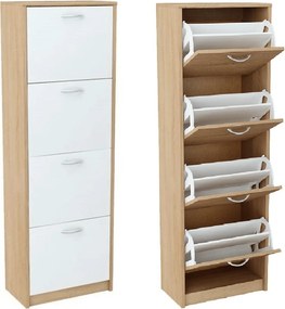 Pantofar VIVAT NEW TYP 3, alb/stejar sonoma, PAL melaminat, 50x28x152