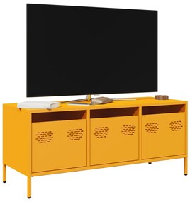 vidaXL Dulap TV, galben muștar, 101,5x39x43,5 cm, oțel laminat la rece