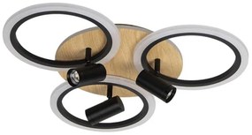 Plafonieră LED dimabilă LED/70W/230V 3000-6500K negru/maro + telecomandă