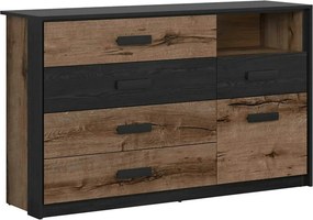 Comoda KASSEL, nuc/negru, PAL, 150x41x90 cm