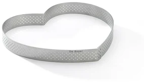 Inel perforat pentru tort Heart De Buyer 3099.52 18 cm, oțel inoxidabil