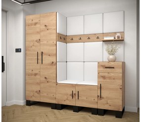 Set mobilier pentru hol Amanda 1 (Stejar artisan + Alb). 1085864