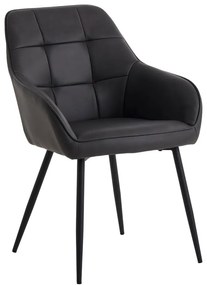 Set de scaune de sufragerie gri închis cu cotiere 2 buc. tapițat Nolan Square – Unique Furniture