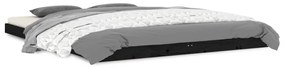 Cadru de pat King Size 5FT, negru, 150x200 cm lemn masiv de pin Negru, 150 x 200 cm