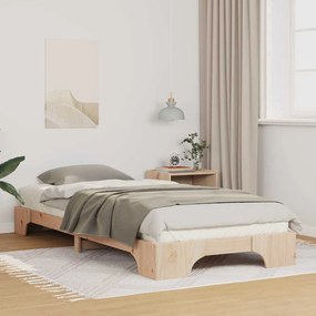 vidaXL Cadru de pat de podea cu depozitare Maro 80 x 210 cm lemn