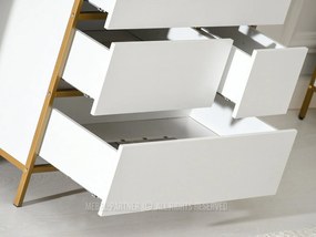 Comodă Soren Kom (lemn alb + auriu). 1110763