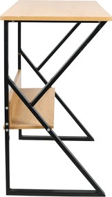 Birou cu raft, fag/negru, TARCAL 100