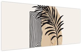 Tablou - Abstracție cu frunze tropicale N⁰3 (120x50 cm)