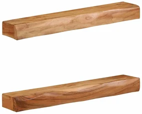 vidaXL Rafturi de perete 2 buc 80x17x8 cm din lemn masiv de salcâm