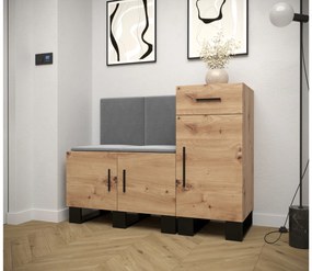 Set mobilier pentru hol Amanda 18 (Stejar artisan + gri închis). 1086013
