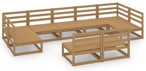 3076162 vidaXL Set mobilier de grădină, 9 piese, lemn masiv de pin