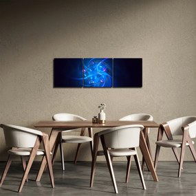 Tabloul modern cu abstracțiune albastră (cu ceas) (90x30 cm)
