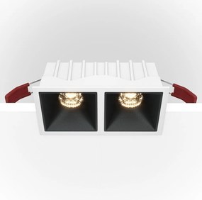 Spot LED incastrabil cu 2 surse de iluminat Alpha alb, negru 3000K