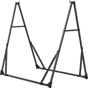 Outsunny Suport pentru hamac pliabil 2 în 1 Suport pentru scaun suspendat cu structură din metal și geantă de transport Negru | Aosom Romania