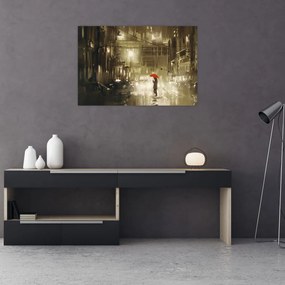 Tablou - Femeie într-o noapte ploioasă (90x60 cm)