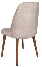 Set 2 scaune haaus Alfa, Mink/Nuc, textil, picioare metalice