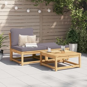 366497 vidaXL Set mobilier de grădină cu perne, 3 piese, lemn masiv acacia