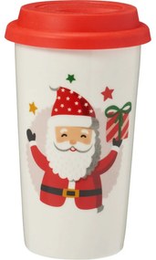 Cană din gresie ceramică cu capac Santa 400 ml