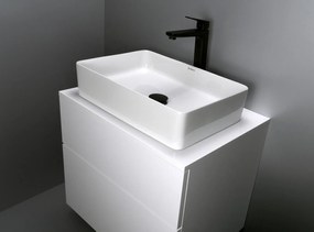 Set mobilier baie suspendat 60 cm cu blat inclus, alb lucios, Deante Prizma Alb lucios