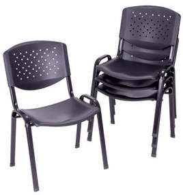 Set de scaune stivuibile - 4 buc, negru