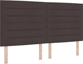 vidaXL Pat cu arcuri cu saltea Maro închis 180 x 200 cm țesătură