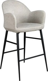 Scaun de bar design LUX, Metal, Tesatura, Light grey