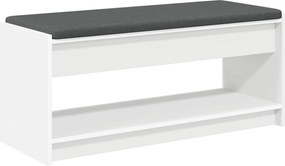 vidaXL Bancă pentru hol cu pernă cu raft Alb 103 x 38 x 45 cm