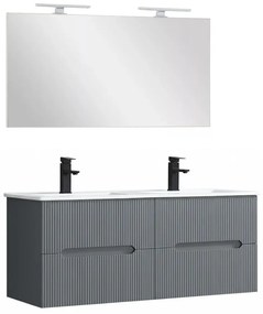 Trent Mobilier de baie 120 cm lavoar ceramic cu oglindă 60x120 cm gri antracit