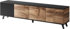 Comoda TV RANDOM, stejar wotan/negru, PAL furniruit, 200x40x52 cm