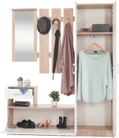 Ansamblu pentru hol, stejar sonoma/alb, ASTER