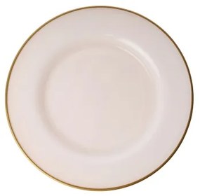 Set de veselă din porțelan, 18 piese, bej/auriu