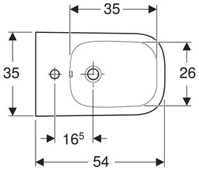 Bideu suspendat Geberit, Smyle Square, alb