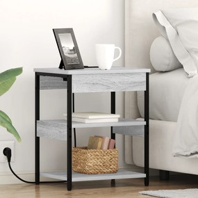 vidaXL Noptiere 2 pcs sonoma gri 41 x 31 x 51 cm Lemn compozit