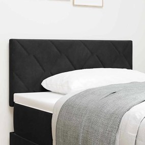 vidaXL Tăblie LED cu lumini cu bandă LED Argyle Negru 100 cm Catifea