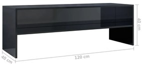 Comoda TV, negru extralucios, 120x40x40 cm, lemn prelucrat 1, negru foarte lucios