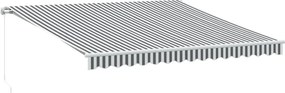 vidaXL Copertină retractabilă manual, antracit/alb, 400x350 cm
