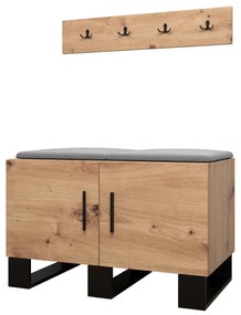 Set mobilier pentru hol Amanda 21 (Stejar artisan + gri închis). 1086040