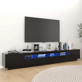 Comoda TV cu lumini LED, negru, 260x35x40 cm 1, Negru