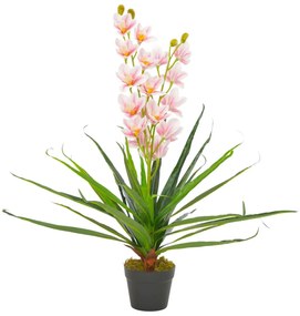 vidaXL Plantă artificială orhidee cu ghiveci, roz, 90 cm