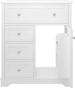 Dulap de baie cu lavoar, 76x46x87 cm, Alb