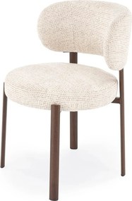 Scaun K605, bej/nuc, stofa/metal, 56x60x80 cm