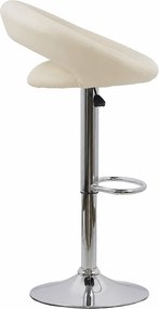 Scaun bar crem ABS 151 rotativ, din piele ecologica cu suport de picioare