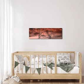 Tablou - Luna luminează noaptea (cu ceas) (90x30 cm)
