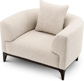 Fotoliu confortabil design LUX Brannan, Boucle chalk white